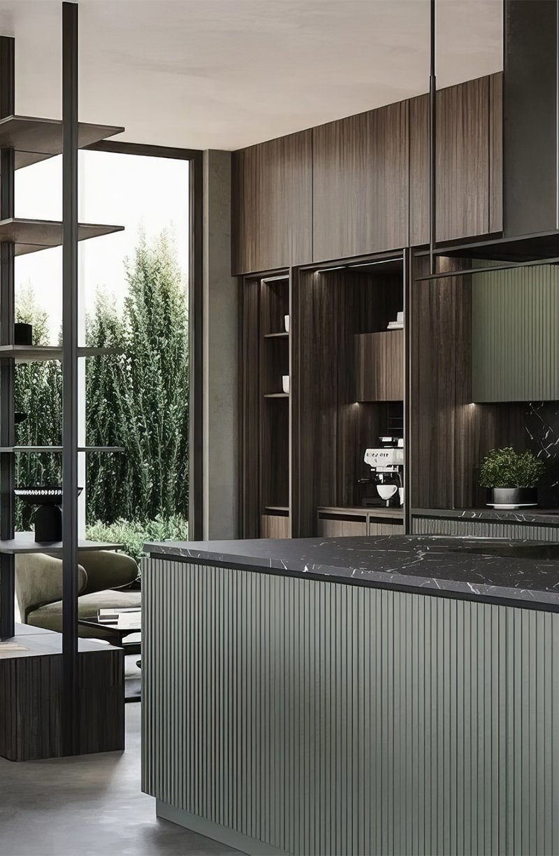 German Kitchen and Island Table